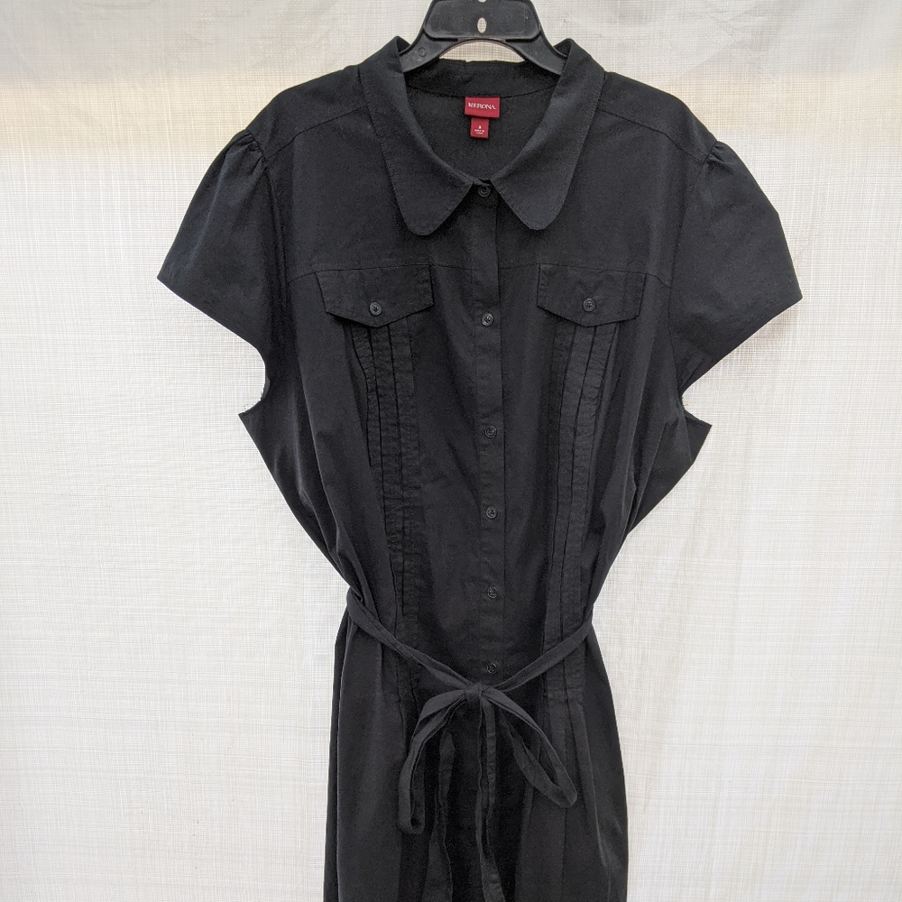 Black Merona Button Front Dress 3X
